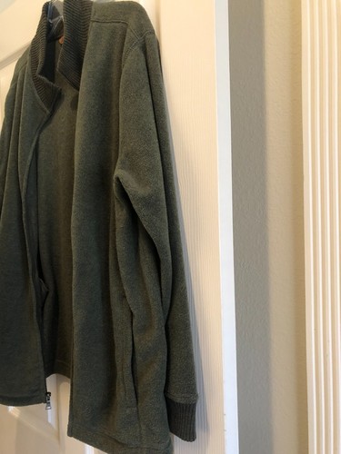 NWOT MEN'S ST JOHN'S BAY HUNTER GREEN FLEECE FULL ZIPPER JACKET W/POCKETS - M - Picture 6 of 10