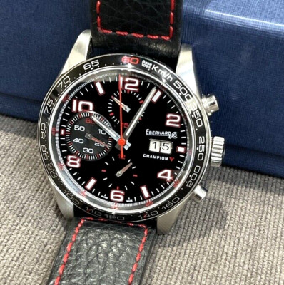 Eberhard & Co Champion V Grande Date 43mm Automatic Mens Black Watch 31064.3