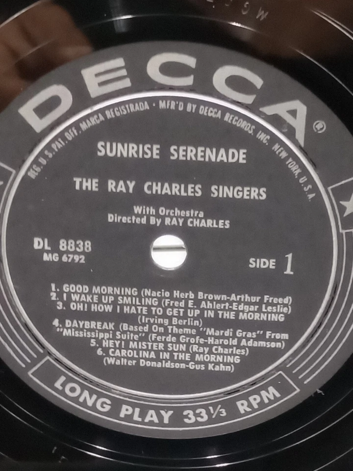 The Ray Charles Singers - Sunrise Serenade LP Mono Decca DL 8838 1959 - Image 4 of 4