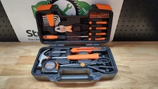 39 Piece Tool Set General Household Hand Tool Kit w/ Plastic Toolbox By Cartman