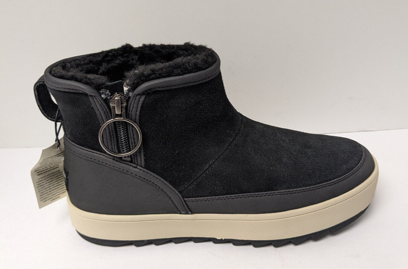 Koolaburra Tynlee Black Zip Winter Boots for Women Size 7 M