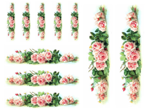 Vintage Image Shabby Victorian Pink Roses Swag Transfers Waterslide ...