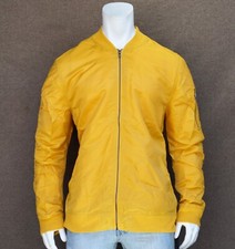 New Elwood Men's Gold Lightweight Bomber Coat/Jacket Full Zip MHD-635