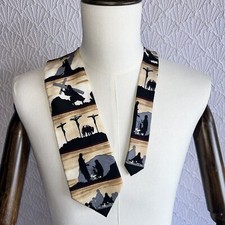 59" Eagles Wings Men's Necktie Christian Cross Religious Silk Tie  EUC