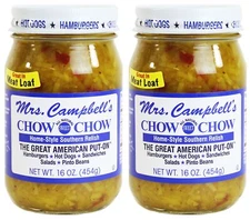 Mrs Campbell's All Natural Sweet Southern Chow Chow Relish Pack of 2 Jars 32 Oz