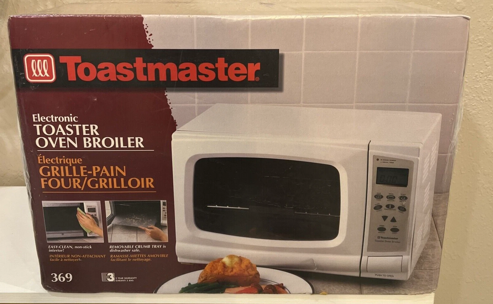 TOASTMASTER ELECTRONIC TOASTER OVEN BROILER NEW IN FACTOY SEALED BOX NIB 369 HTF