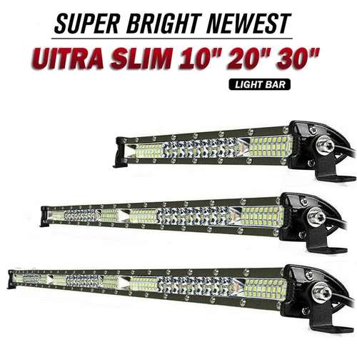 10" 20" 30" Slim LED Light Bar Spot Flood Combo Work Light Bar Single Row Truck - Picture 1 of 13