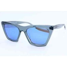 Maui Jim KINI MJ 849-27E Steel Crystal Cat Eye Sunglasses Blue Hawaii Lens c