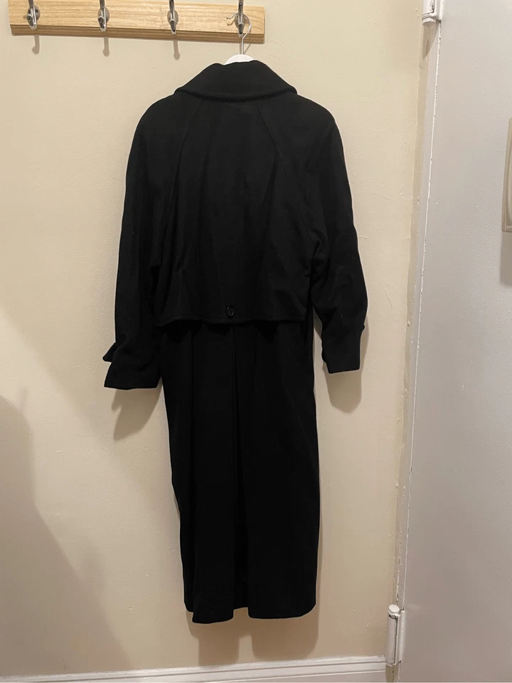 Vestido vintage Dale 2 para Harlan invierno negro sobre abrigo doble botonadura talla 6 Foto 2 de 4