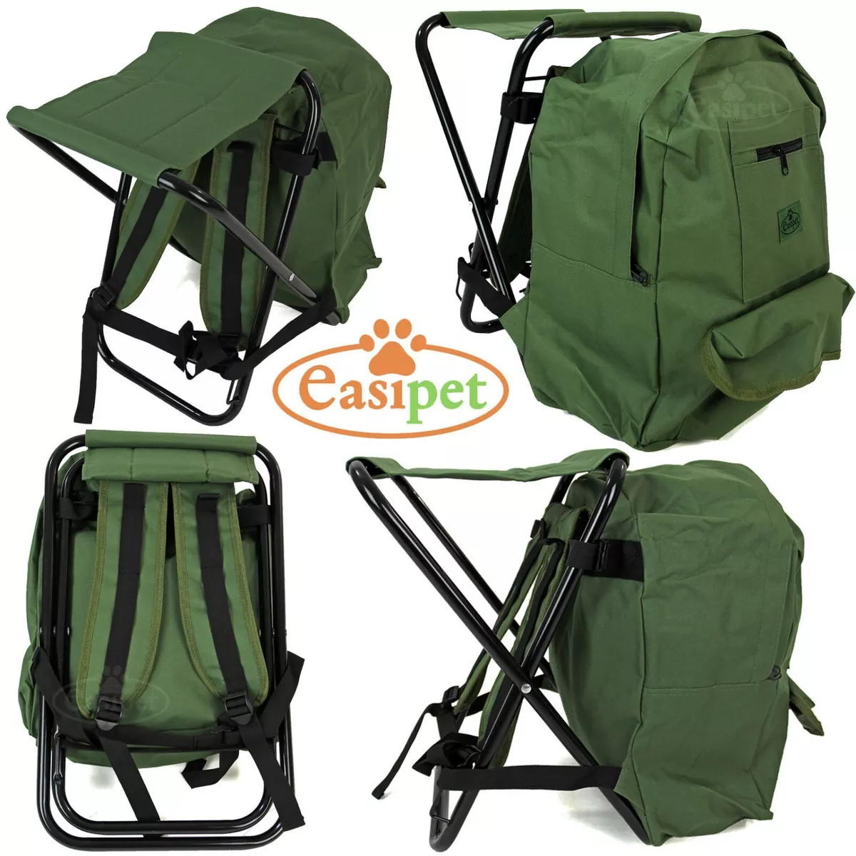 Fishing Tackle Stool Backpack Seat Bag Camping Hiking Rucksack Chair Easipet