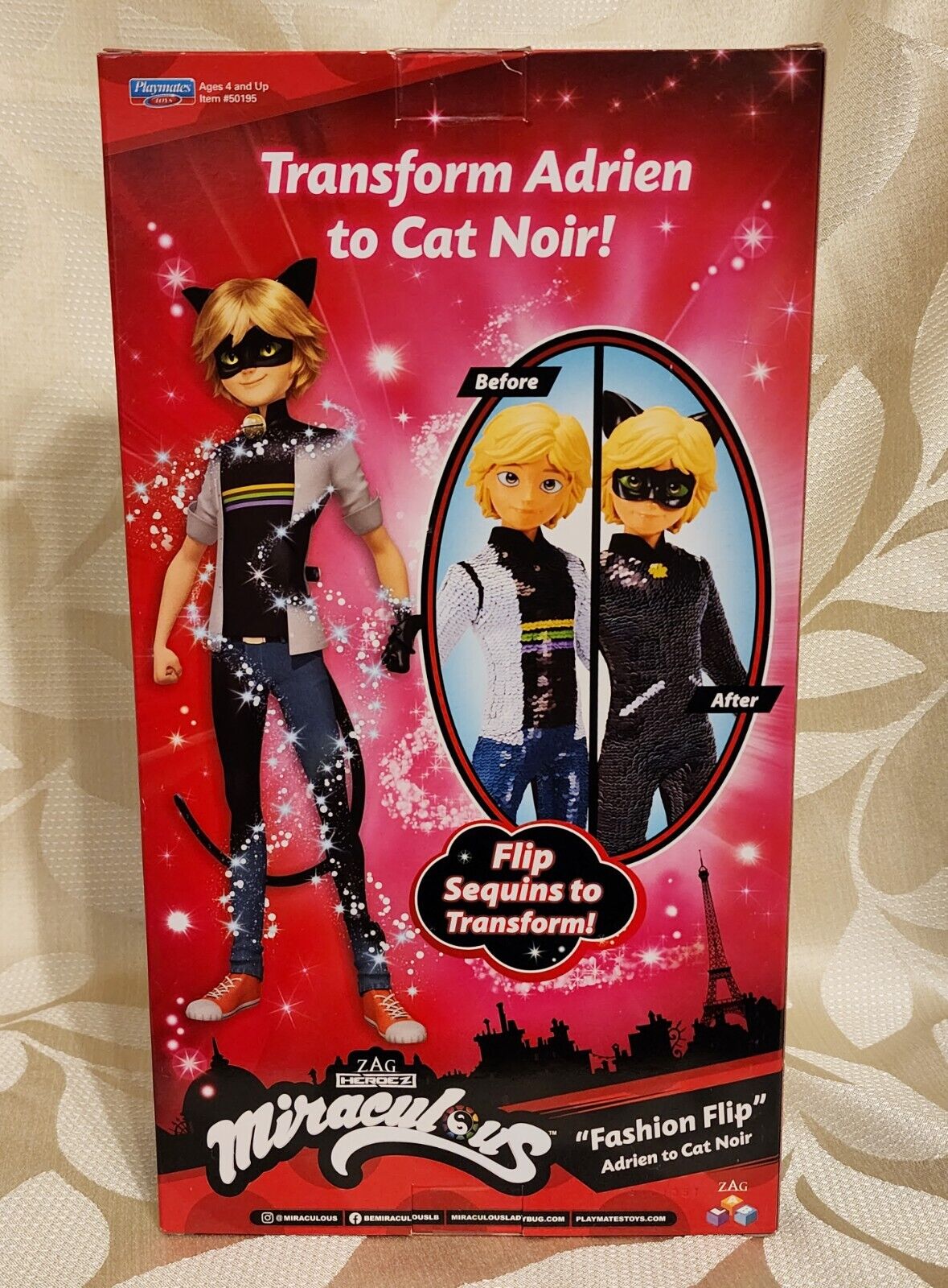 Miraculous Ladybug Fashion Flip Cat Noir Transforms from Adrien to Cat Noir  with the Flip of a Finger