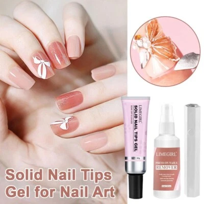 Lulou Magic Solid Nail Glue Kit 3-In-1 Nail Art Kits for Nail Tip Press on Nails