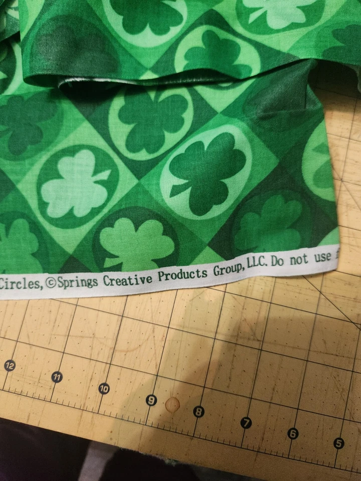 Shamrocks In Circles By Springs Creative Prod. Cotton Fabric, 44"x 1 Yd + Extra - Image 4 of 4