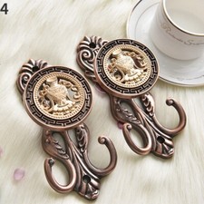 1PC Ethnic Retro Hollow Out Curtain Tieback Wall Tie Hook Alloy Screw in Metal