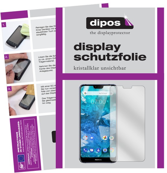 2X Schutzfolie FüR Nokia 7.1 Plus Klar Displayschutzfolie Folie Display Schutz-image