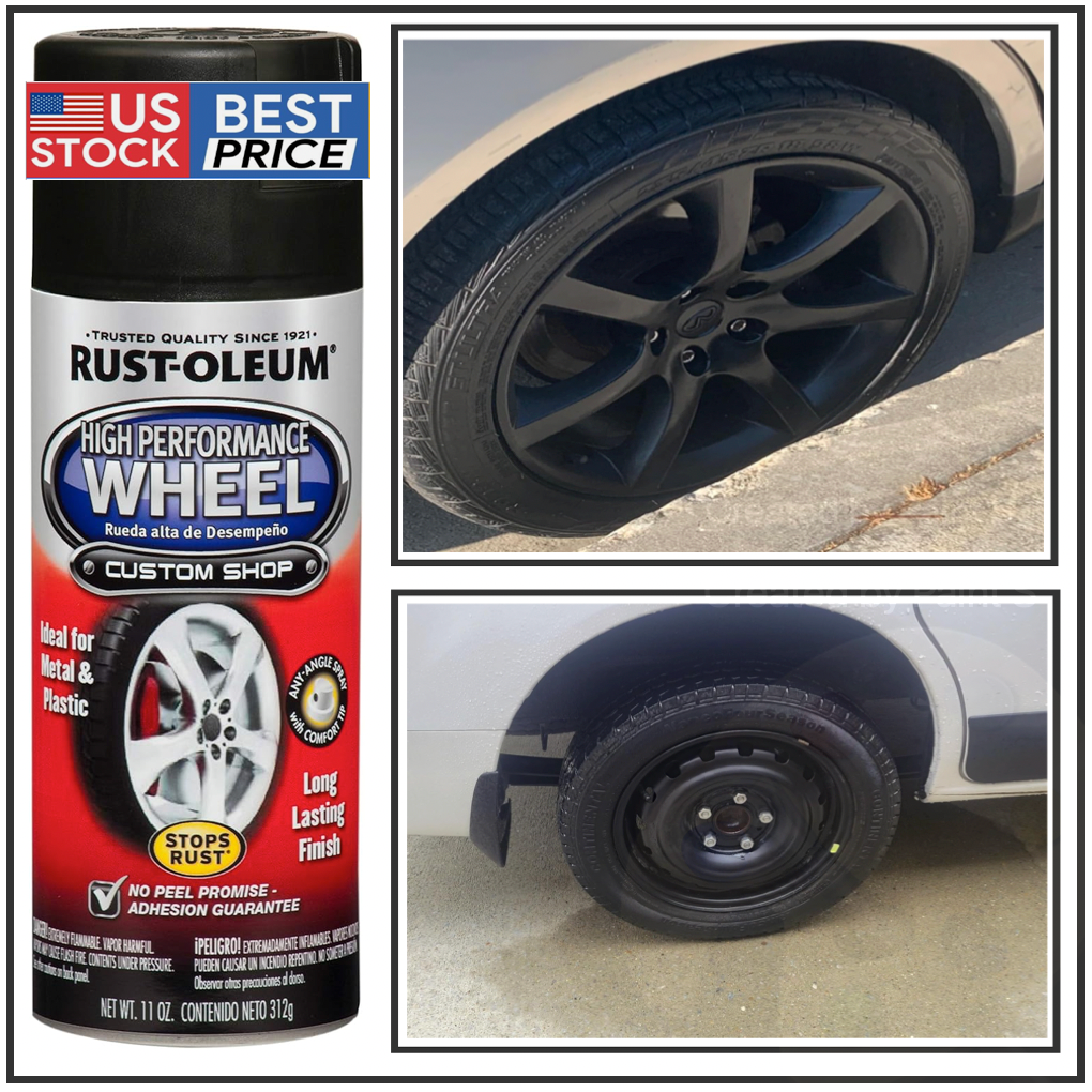 Rust-Oleum Matte Black High Performance Wheel Spray Paint 11 Oz