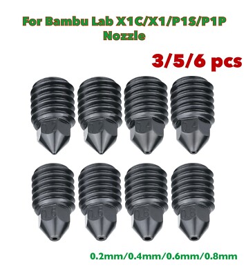 For Bambu Lab X1C/X1/P1S/P1P Hardened Steel Nozzle Upgrade Hotend V2V3 3DPrinter