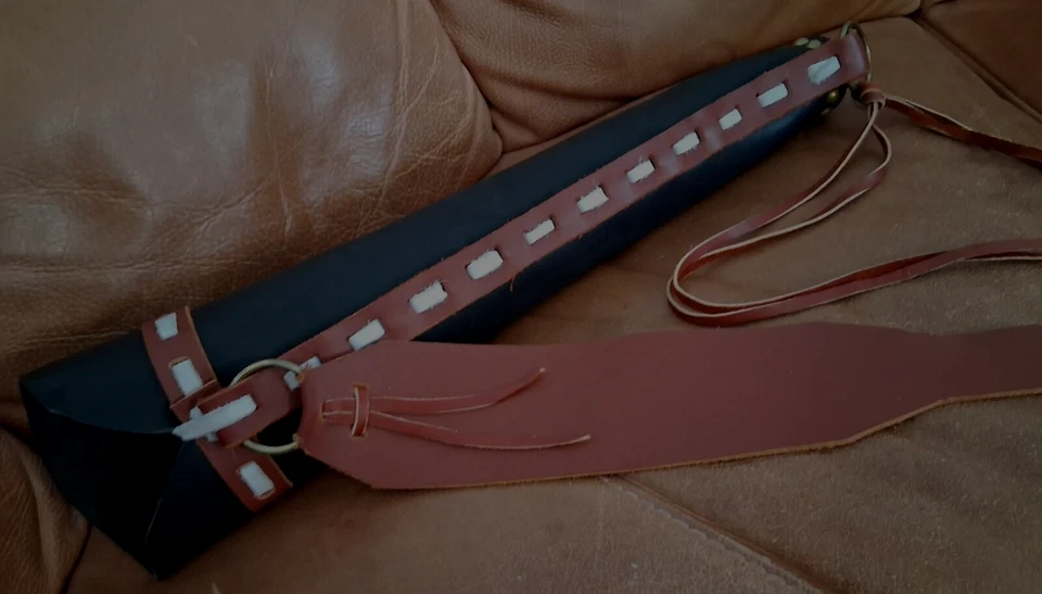 Archery Arrow Quivers Cowhide Black, Marron & White Leather Quiver for Hunting💕 - Image 3 of 4