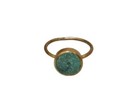 Chevron Howlite Turquoise Ring Hammered Silver Plated Cuff Band Double V Boho — photo 8