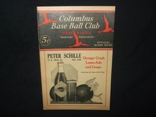 1933  Columbus Base Ball Club RED BIRDS American Association  Score Book Program