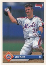1993 Donruss #302 JEFF KENT ROOKIE CARD New York Mets HOF. rookie card picture