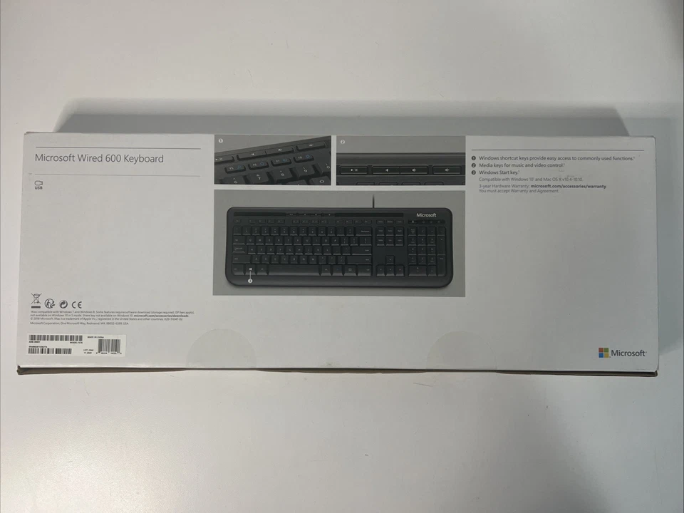 Microsoft Wired Keyboard 600 ANB00001 New And Sealed Model: 1576 - Image 4 of 4