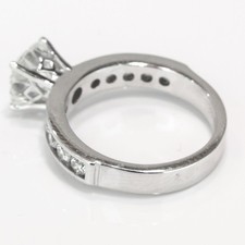 Bague de fiançailles femme or blanc 18 carats taille ronde diamant 1,01 CT F/SI2
