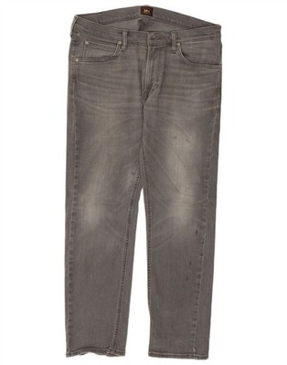 Lee Herren Daren Zip Fly Slim Jeans W34 L30 Grau Baumwolle BR09