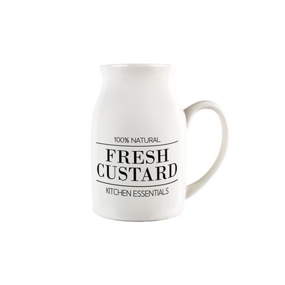 Minimalistische Frischpuddingkanne - Schwarz & Weiß Dekor kleine Porzellan Milchkännchen Kanne