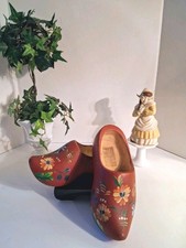 VTG Dutch 'Klompen'/Clogs; Size Eu 20/ US 4/4.5;Child Sz; Handmade/painted;EUC