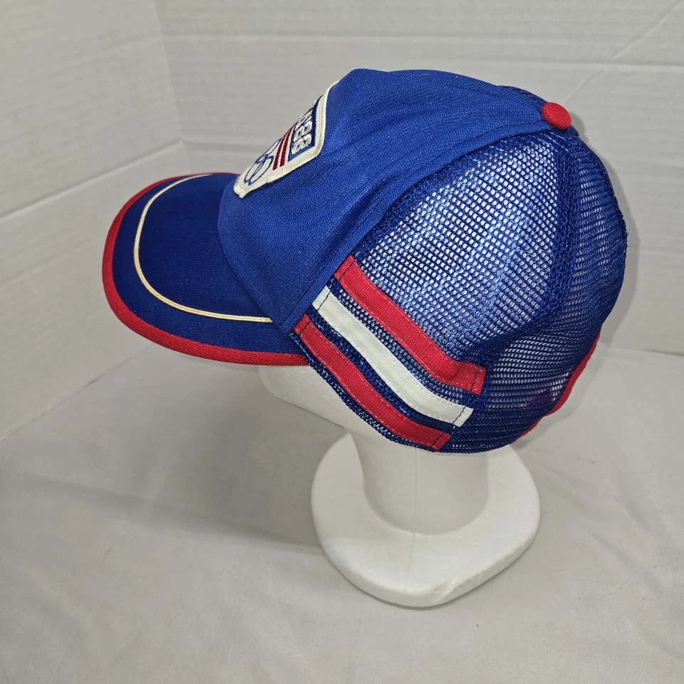 Vtg 80s Team USA Olympics 1988 3 Stripe Trucker Snapback Hat Sports Promo Made - Image 3 of 4