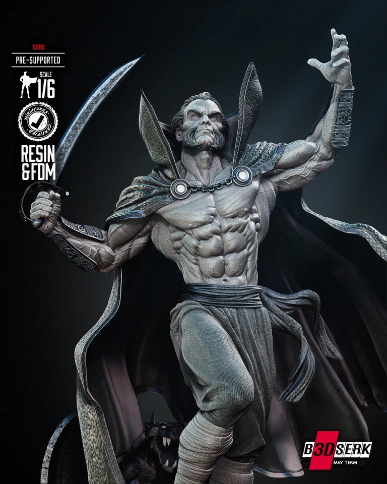 Ra's Al Ghul 3D Resin Statue – Unpainted Model Kit – Batman DC League - Image 4 of 4