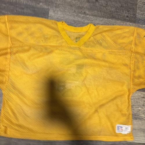 Vtg Russell Athletics 1980, Gold Tag Mesh Football Jersey Yellow size Xl - Picture 5 of 5
