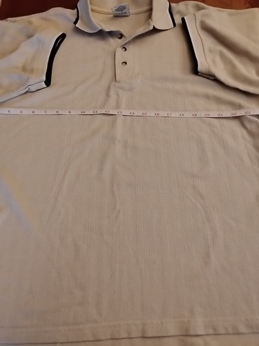 Dynasty Sz.XL Beige w/Black Trim Short Sleeve Polo Shirt - Picture 5 of 7