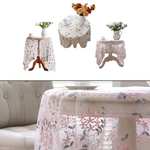 Rustic Style Embroidered Lace Tablecloth for Use on For Dining Bedroom Tables - Picture 7 of 24