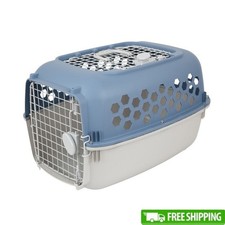 Multicolored Plastic Double Door Pet Kennel Top Load Cats  Dogs Travel New