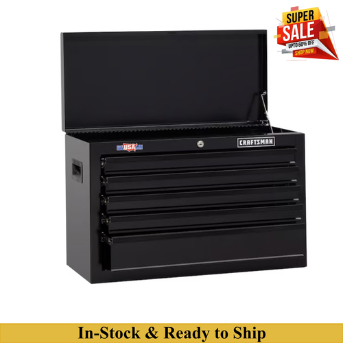 NEW CRAFTSMAN 1000Series 5-Drawer Ball-bearing Steel Toolbox Black Storage Chest - Foto 1 di 5