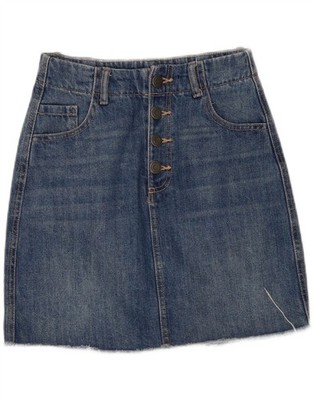 STRADIVARIUS Womens Denim Skirt EU 34 XS W26 Blue Cotton XC08