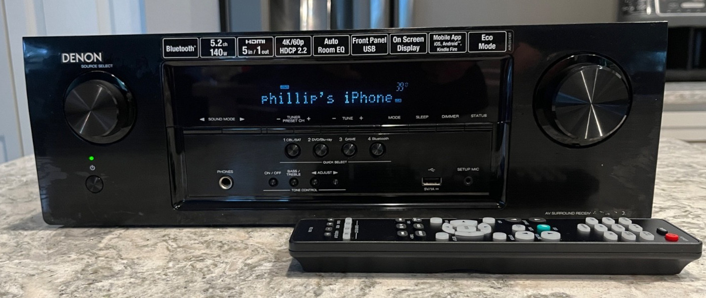 Denon AVR S510BT 5.1 Channel 140 Watt Receiver Bluetooth HDMI
