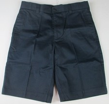 LANDS END Classic Navy School Uniform Plain Front Chino Shorts Boys 10 NEW