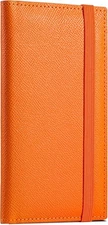  Checkbook Cover for Women, Premium Vegan Leather Checkbook Holder for Orange