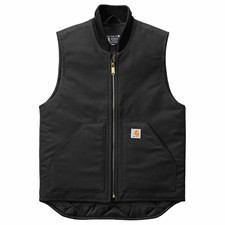 Carhartt Men's Black Full Zip Duck Vest w/ Pockets Mock Neck Size M
