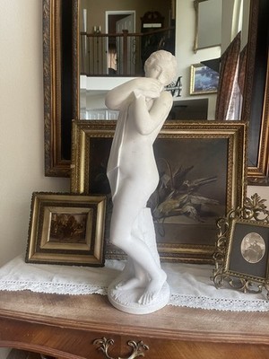 Antique Marble Statue/Bust - Grand Tour 19th/20thC -Venus & A Dove -Aft H Powers