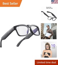 Safety Bluetooth Sunglasses with Voice Control: Blue Light Blocking  UV Defense