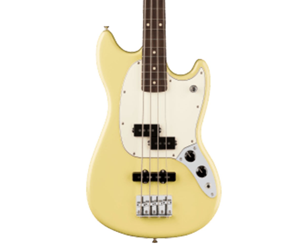 Open Box Fender Player II Mustang Bass PJ - Hialeah Yellow w/Rosewood FB