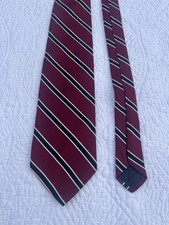 Brooks Brothers Men s Tie Crimson 346 Pure Silk Dark Red Blue Striped Ivy League