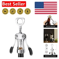 Classic Silver Wing Corkscrew with Soft Grip Handle for Stylish Entertaining