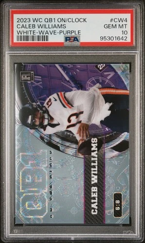 2024 Wild Card - Caleb Williams BEARS Rookie QB1 on the Clock Purple /8 PSA 10