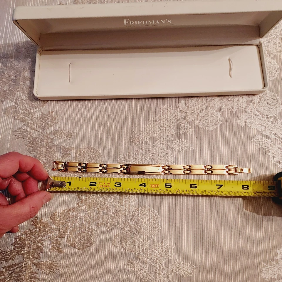 Винтажный мужской браслет из нержавеющей стали с звеньями Citizen золотистый цвет около 7 1/2 дюйма - Изображение 3 из 4