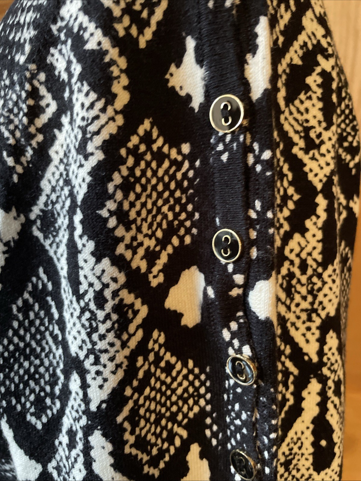 McLaughlin Black White Snakeskin Python Stretchy … - image 20